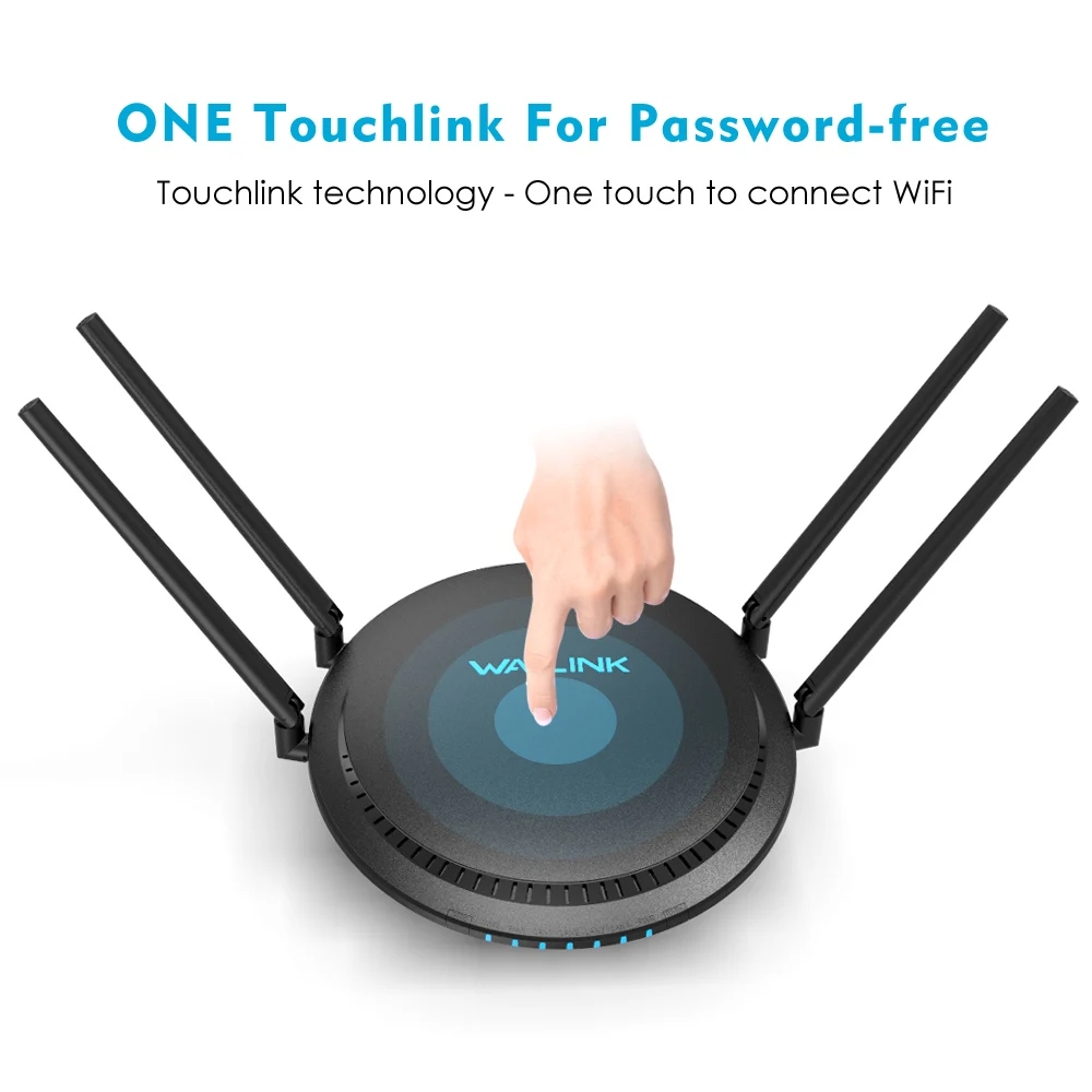 Wavlink AC1200 WiFi Router Gigabit 5Ghz WiFi Extender Booster 2.4Ghz WiFi Repeater 1200Mbps 4x5dBi Touchlink Smart Dual-Band