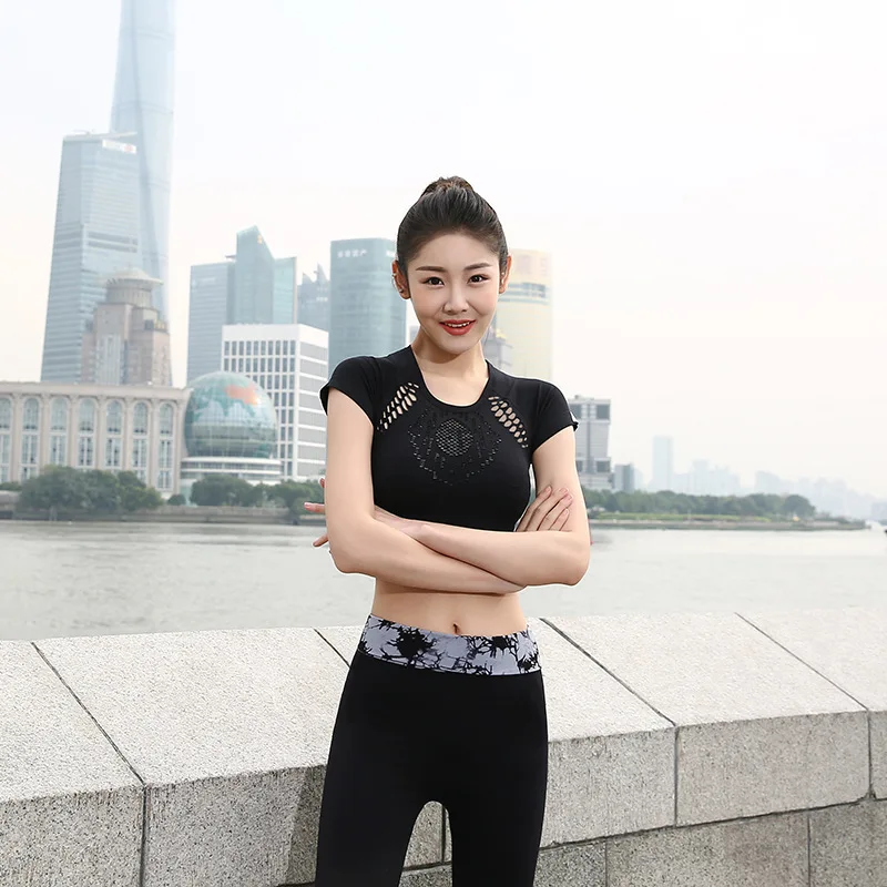 Sport gym shirt women Yoga t shirt woman (19)