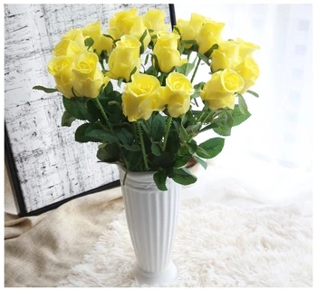 

11pcs/Lot Fresh Rose Artificial Flowers Real Touch Rose Flowers, Home Decorations for Wedding Party or Birthday Valentine's Day