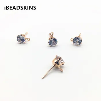 

New arrival! 7mm 200pcs/lot copper with glass rhinest Stud earring/earrings accessories/Earring parts for jewelry DIY making