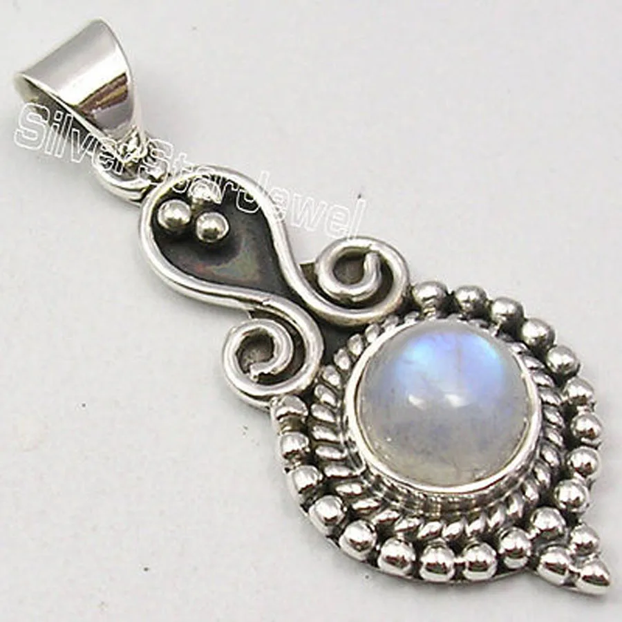 

Muiltiple Choices Chanti International SOLID Silver RAINBOW MOONSTONE LOVELY Pendant 3.8CM