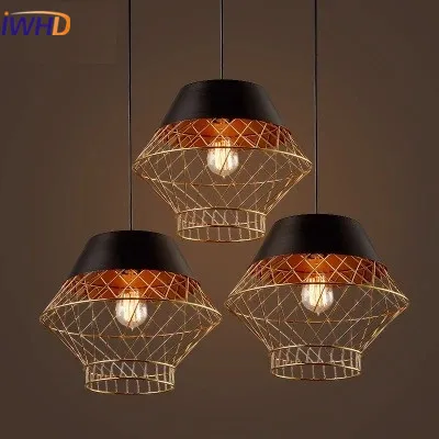 

Vintage Pendant Lights Loft Pendant Lamp Retro Iron Cage Hanging Lamp Lampshade For Restaurant Bar Coffee Shop Home Lighting