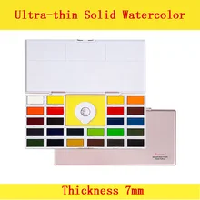 24 цвета Портативный Путешествия Твердые пигментные акварельные краски набор красок для художественные принадлежности, ультра-тонкий опыт