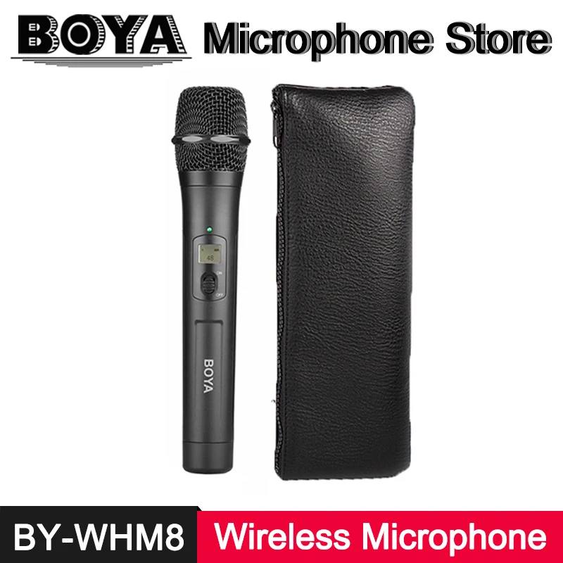 BOYA BY-WHM8 UHF Wireless Handheld Unidirectional Dynamic LCD Microphone Transmitter for BY-WM6 BYB-WM8 Receiver BY-WM6R BY-WM8R