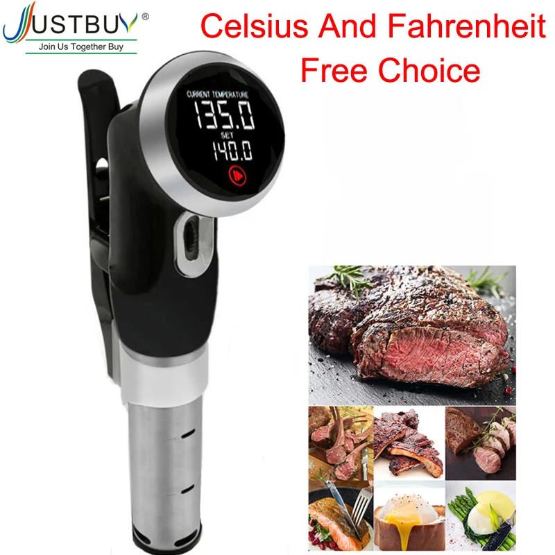 

Vacuum Slow Sous Vide Precision Food Cooker 1500W Powerful Immersion Circulator - LCD Digital Timer Display Stainless Steel