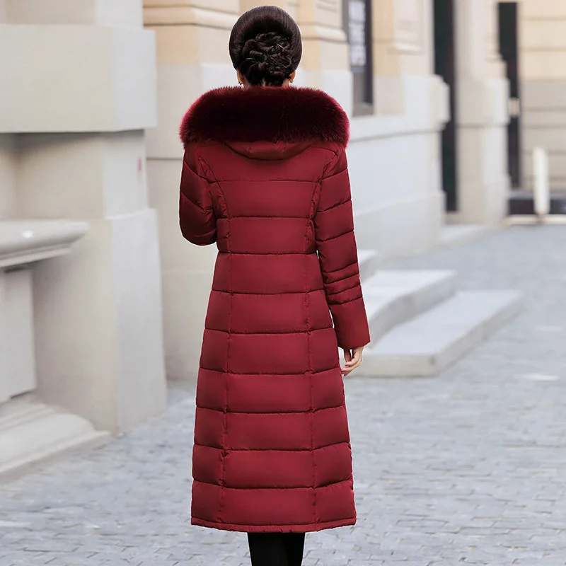 Smiao Plus Size 5XL Winter Jacket Women Female Black Coat 2018 Woman Parka Long Sleeve Hood Slim Keep Warm Big Fur Collar 4XL