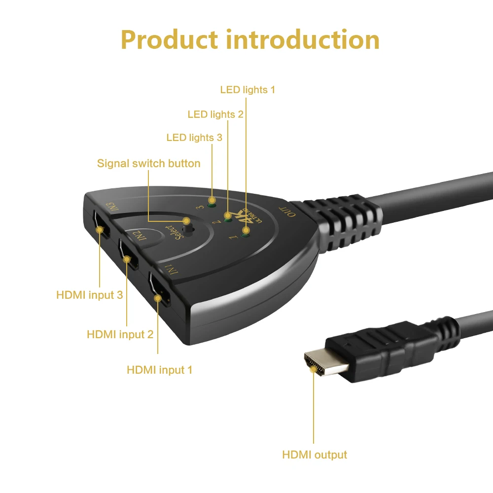 Поддержка 4 k 3D HDMI переключатель сплиттер адаптер 3 порта HDMI концентратор для HD-DVD SKY-STB PS3 Xbox360 ТВ проектор