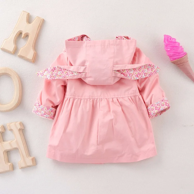 Bebê com Capuz Jaqueta de Algodão Roupas para Meninas Cabolsa Anos Crianças Primavera Outono Manteau Fille Blusão Kf255 1-4 4 Bebê com capuz meninas casaco 1-4 anos