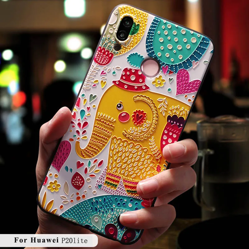 

Phone Case For Huawei P20 Mate 10 Lite Pro P10 P9 Lite Honor 10 Soft Silicone Embossed painting Cases Cover For Huawei P20 Lite