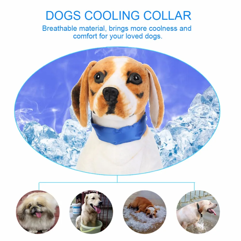 Dog Cooling Collars Safe Gel Material Pet Summer Sunstroke Prevention