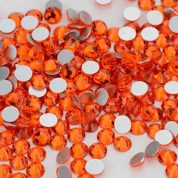 

Orange FlatBack Glass Rhinestones Non-HotFix for Nail Art Decorations