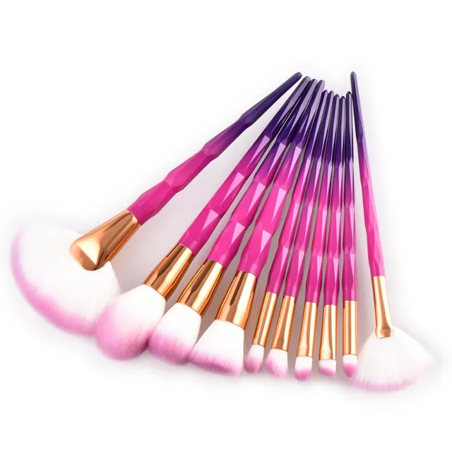 Pink Makeup Brushes Set Synthetic Powder Makeup Foundation Highlighter