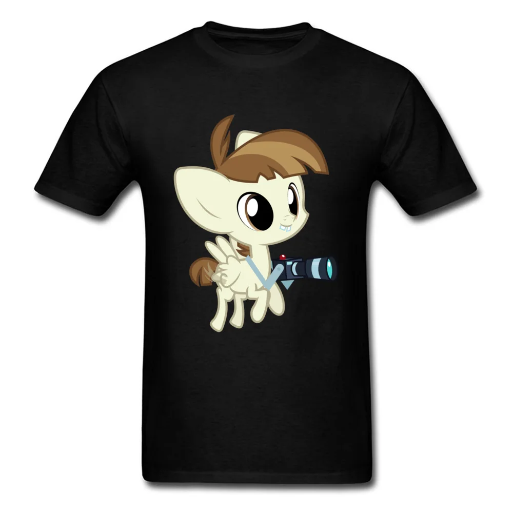 Little Horse Photographer 2018 T-shirt Men Black Summer Top Male Oversize O Neck Funny Cartoon T Shirt Fitness |