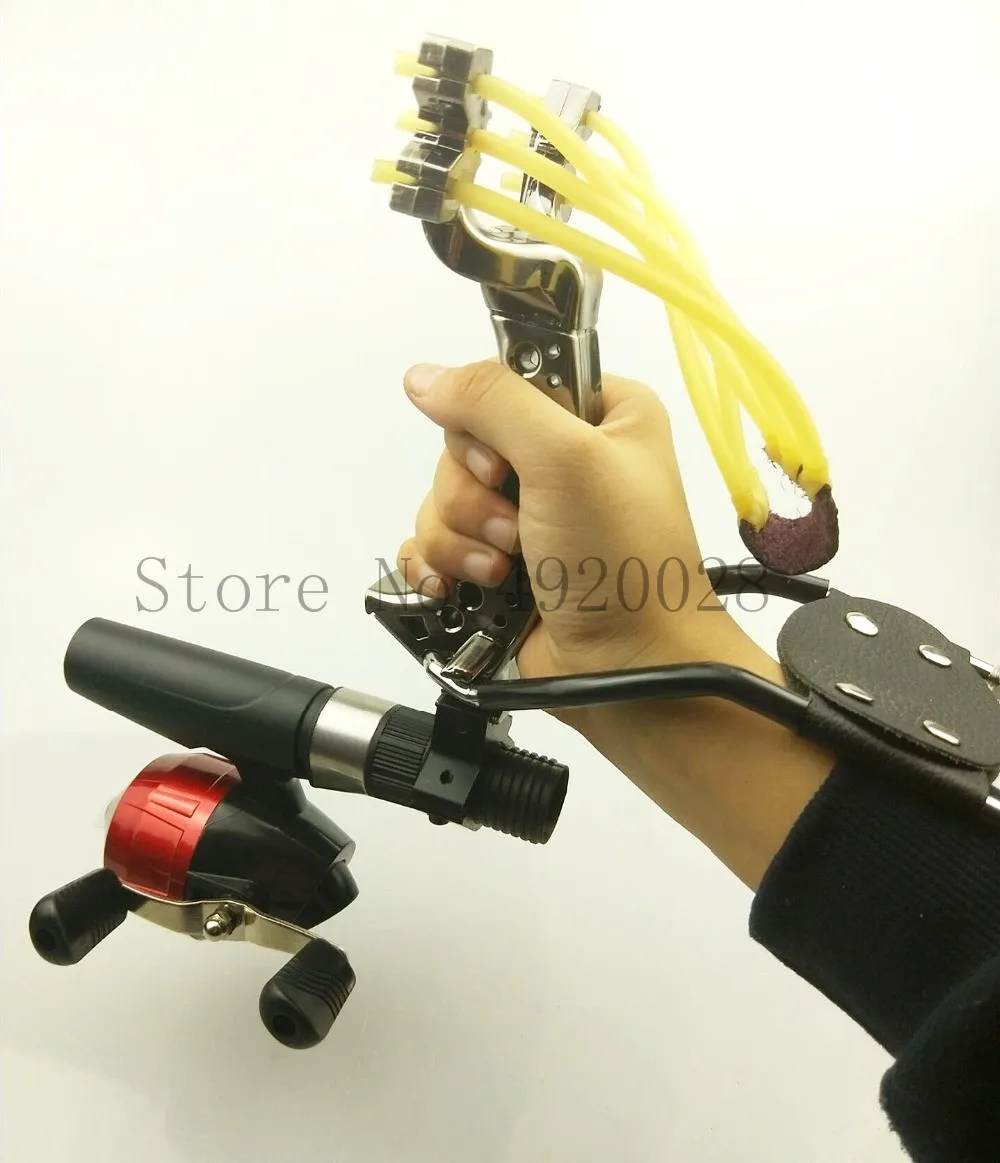 Livre ao ar ou ao ar Poderosa Slingshot Caça Pesca Set Pro Peixe Seta Tiro Catapult Lançador Livre Caça Pesca Precisos 10 Esporte e Lazer