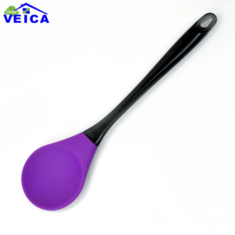 1 шт. большой высококачественный силиконовый инструмент для выпечки ложка инструмент для приготовления кондитерских изделий - Цвет: Фиолетовый