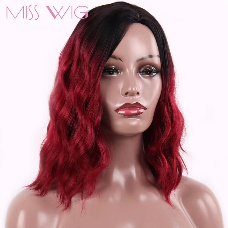 Miss wig красный парик натуральная волна розовые парики для женщин синтетические