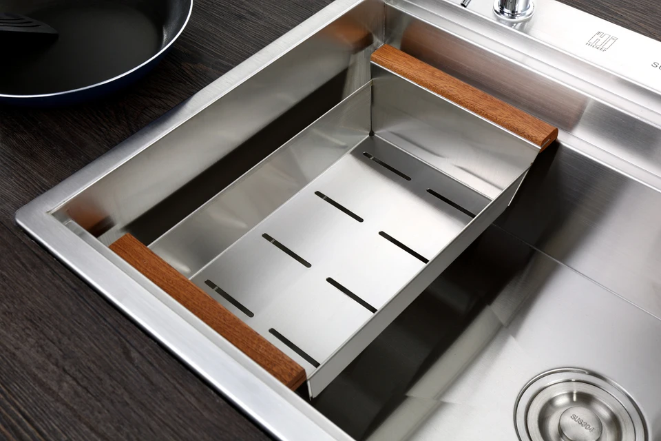 C&C Kitchen Sink Vessel Set With Faucet Single Sink Kitchen Washing Vanity SUS304 Stainless Steel