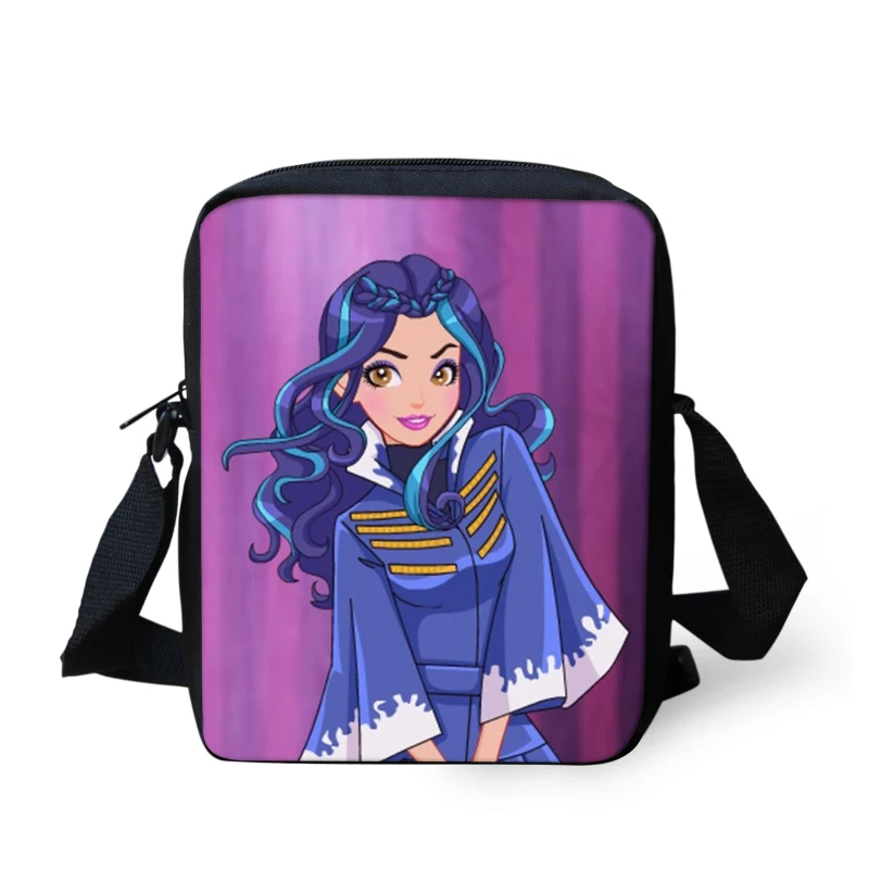 Thikin Descendants Shoulder Messenger Bag Crossbody School Supplies for Girls School Supplies Shopping Bags Mochila Infantil