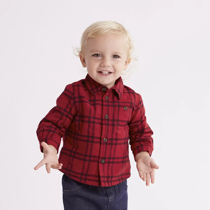 DB3842 dave bella/Модная Осенняя рубашка для маленьких мальчиков, 8 цветов эксклюзивная Одежда для мальчиков детская рубашка детские топы, мягкие рубашки для детей