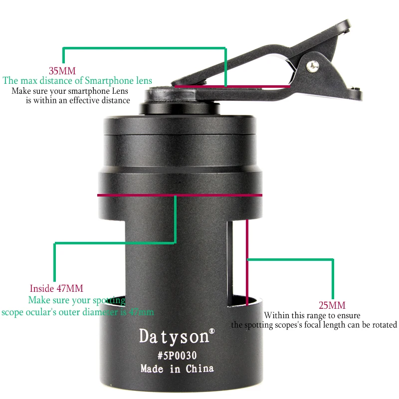 Точечный трубоскоп Datyson соединитель для телефона Т образное кольцо адаптер