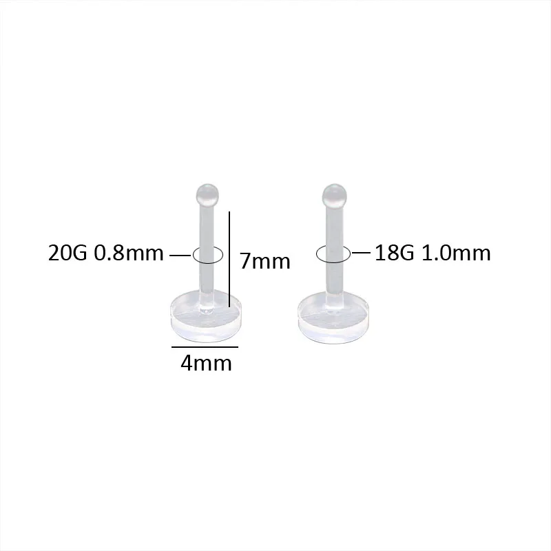 18G 20G invisible straight nose rings piercing nose studs anti-allergic clear bio plastic body piercing jewelry men women casual2
