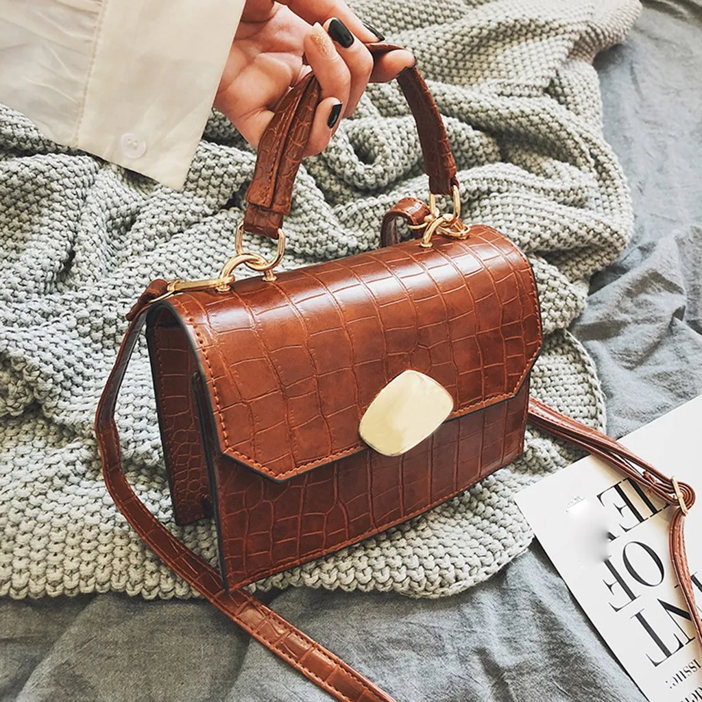 Винтажные женские сумочки с узором «крокодиловая кожа» Metel, модные маленькие квадратные сумки через плечо для женщин,#38