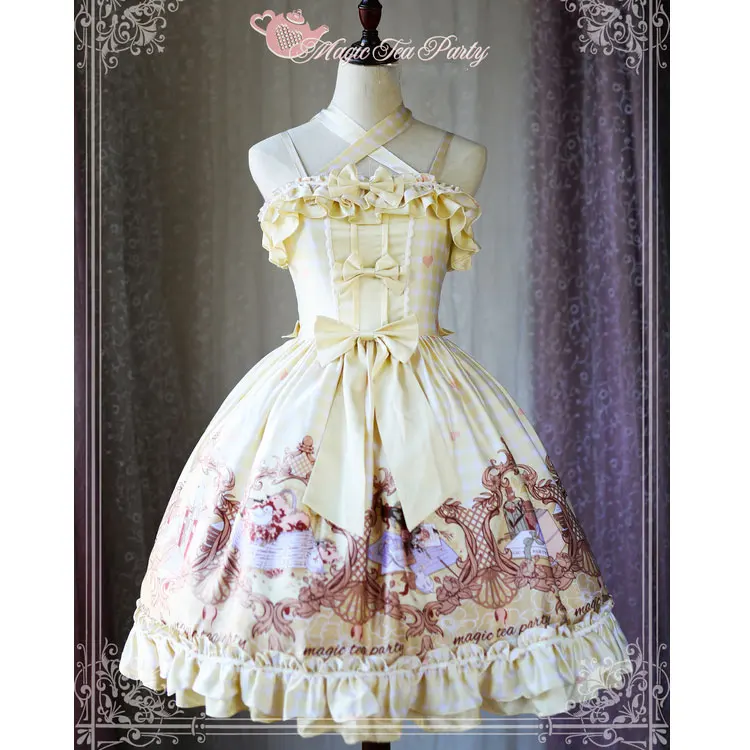 

Flower & Bird ~ Sweet Printed Lolita JSK Dress by Magic Tea Party