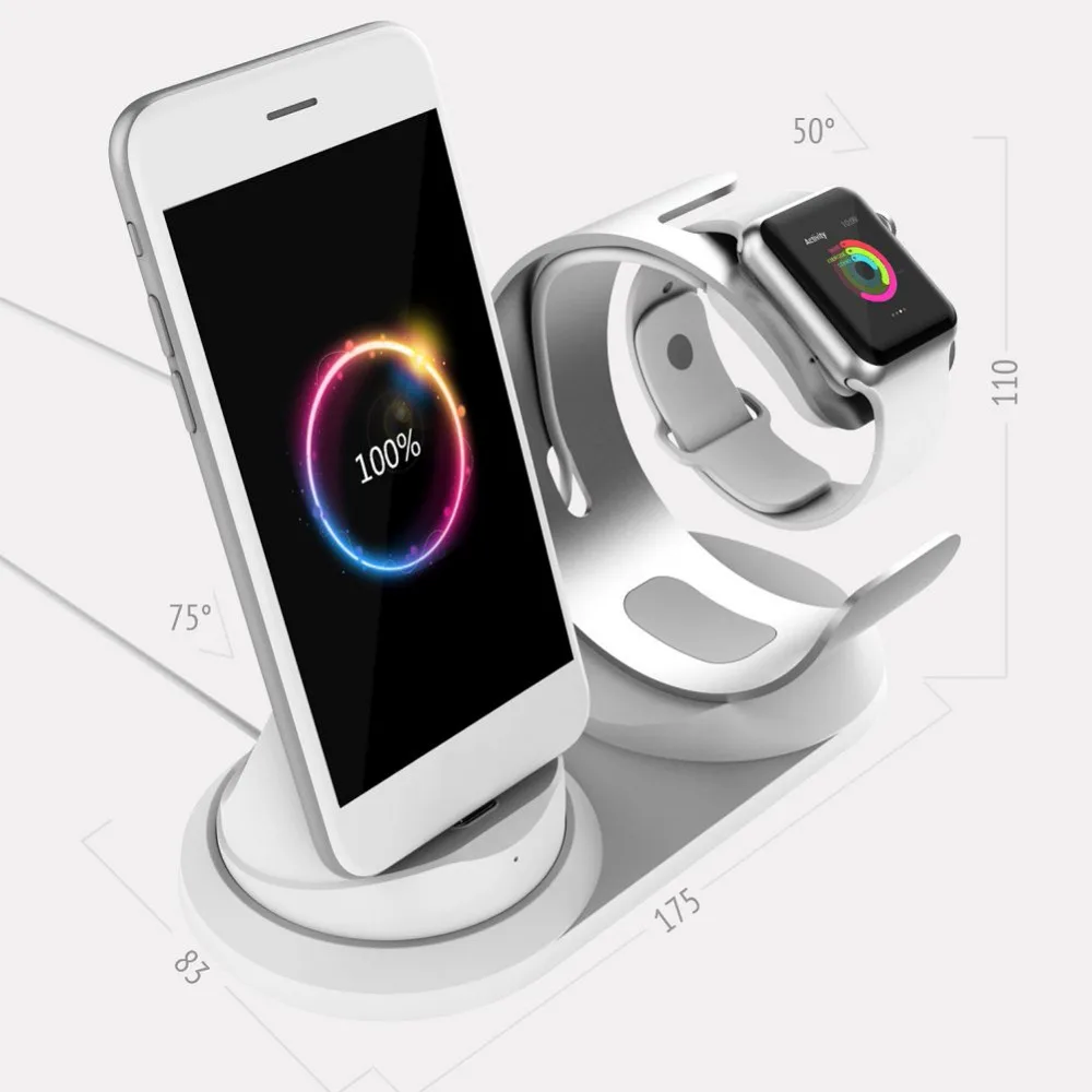 Настольная зарядная док станция для Apple Watch Подставка зарядки держатель телефона