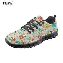 FORUDESIGNS/Женская обувь на плоской подошве; летние кроссовки; женская обувь с объемным принтом; Повседневная Женская Легкая сетчатая Обувь На Шнуровке; Zapatos