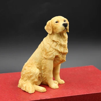 

GOLDEN RETRIEVER Dog HAND PAINTED FIGURINE Resin Statue COLLECTIBLE Puppy NEW