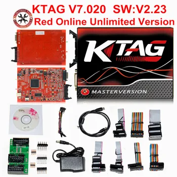 

KTAG7.020 Online EU Red/Green Board OBD2 Manager Tuning Kit KTAG V7.020 No Token K-TAG 7.020 Master V2.23 ECU Programmer