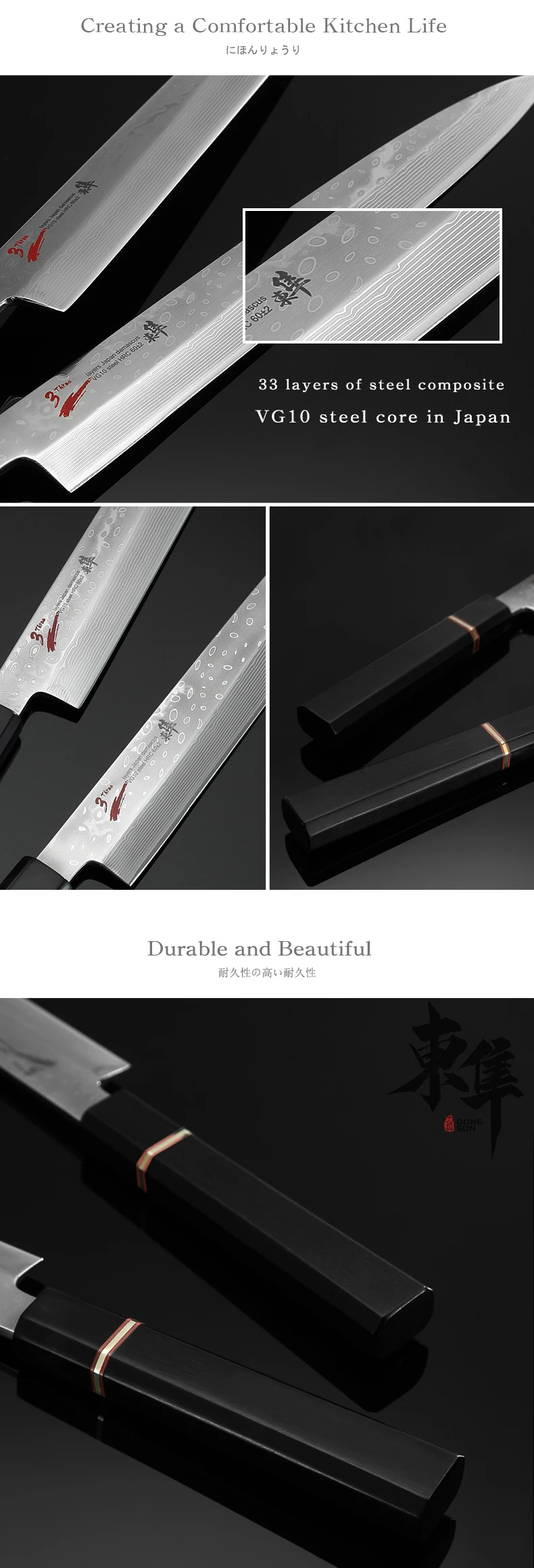 Япония 33 слоя VG10 дамасский стальной нож филе ножи янагиба сашими суши японский кухонный Кливер нарезки мелкой
