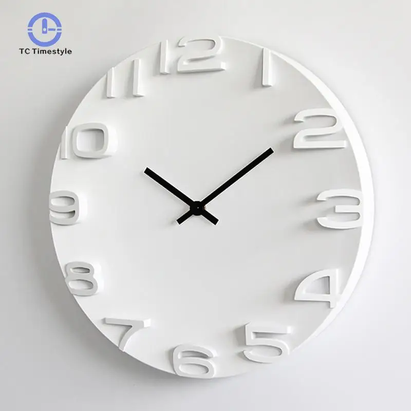 

3d Wall Clock Simple Modern Design Nordic Brief Large Digital Watch For Bedroom Home Decor Silent 14 Inch Wall Clocks