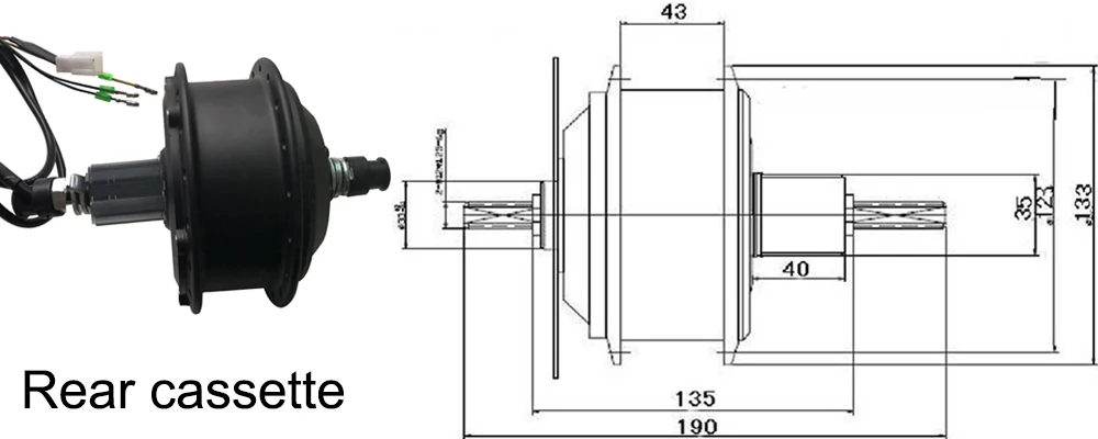 Top Motor Front Rear Wheel Hub Freewheel / Cassette 36V 350W Brushless DC Gear for Ebike Electric Bicycle 0