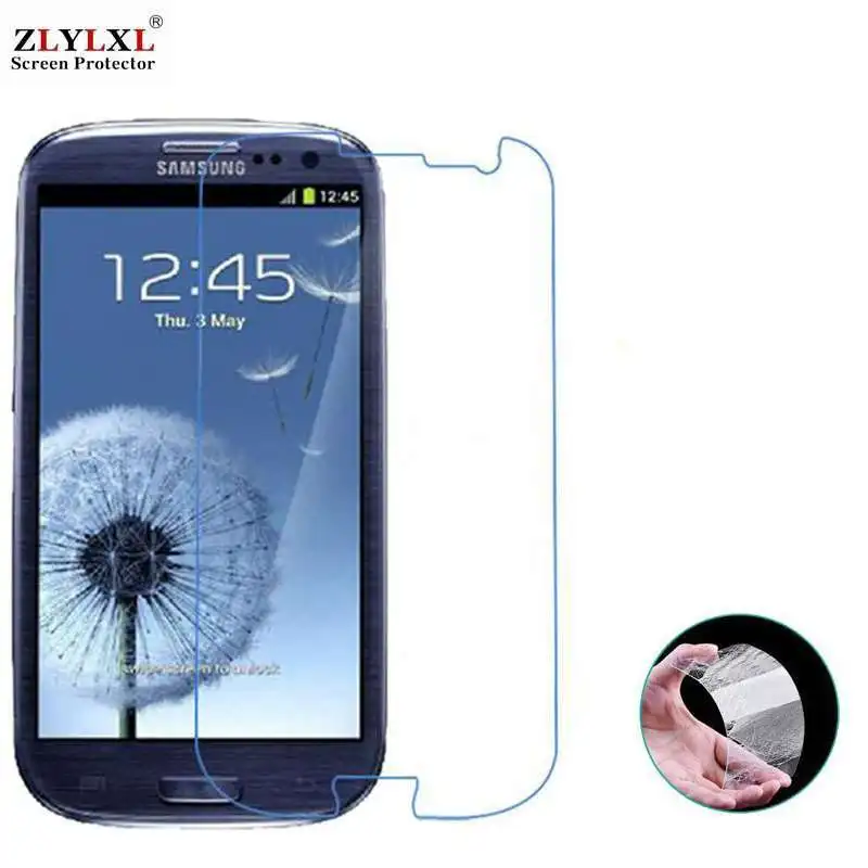 

Glass + case Transparent Dirt-resistant soft back case for Samsung Galaxy S3 I9300 tempered glass screen protector
