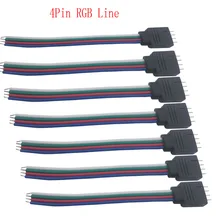 10ピース4ピンrgb ledコネクタ線オスコネクタケーブル用3528/5050 rgb ledストリップ10ピース/ロット