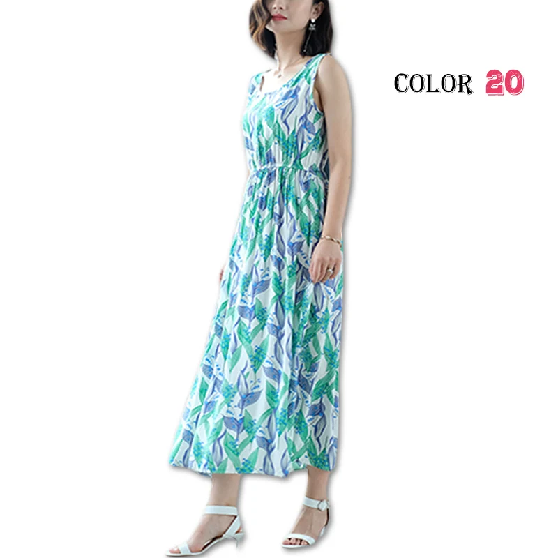 Женское летнее богемное платье, женское Макси повседневное пляжное богемное Хлопковое платье с цветочным рисунком, винтажное длинное женское элегантное Открытое платье - Цвет: Style 20
