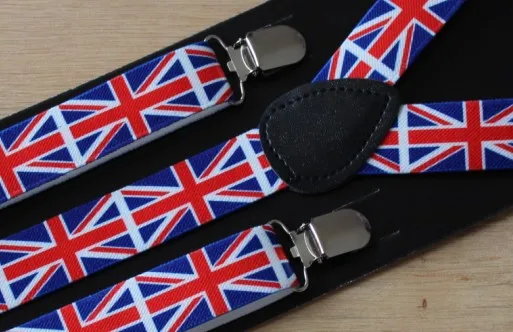 Британский стиль Национальный флаг узорные подтяжки мужские женские подтяжки 2,5 см - Цвет: british flag