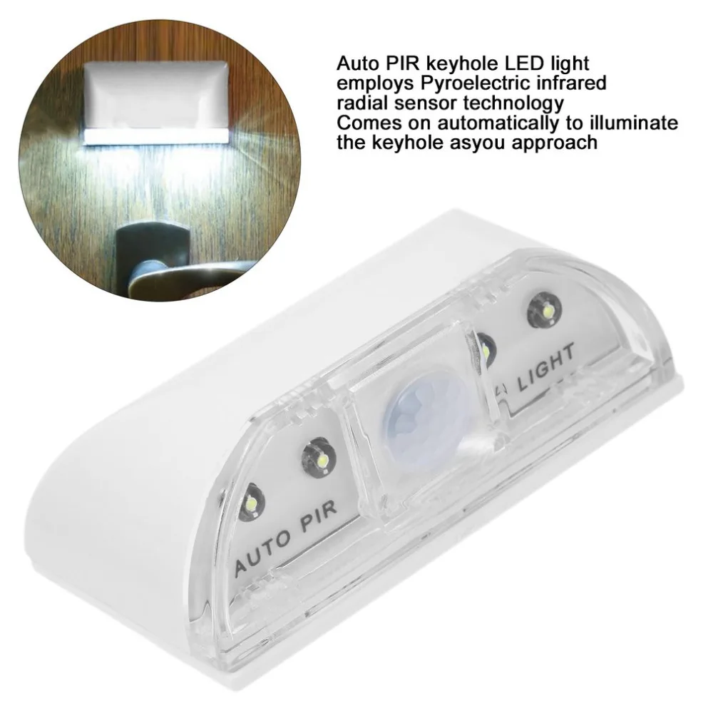 ICOCO 1 шт. 4 светодиодный PIR инфракрасный датчик движения домашняя дверь подсветка замочной скважины лампы бусины для двери лестница спальня прихожая