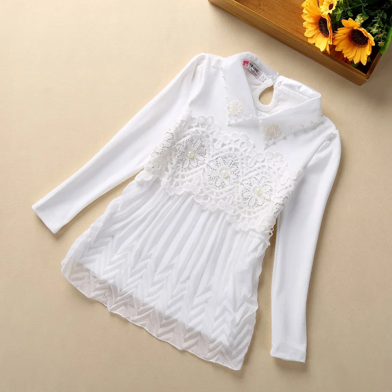 Christmas Clothes 4-12Y Autumn Girls Blouse Children Clothing Child School Shirt Long Sleeve Lace Blouses KD-1640 Christmas Clothes 4-12Y Autumn Girls Blouse Children Clothing Child School Shirt Long Sleeve Lace Blouses KD-1640