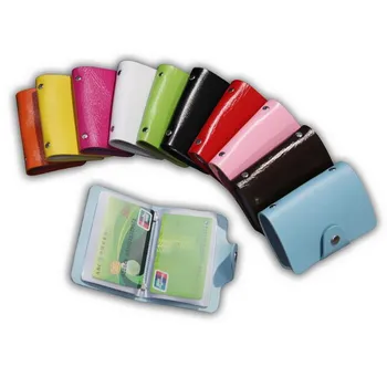 

New Solid Color Portable 12 Card-Bit Pickup Card Holder PU Leather Card Business Credit Card Storage Bag Organizer Small Bag