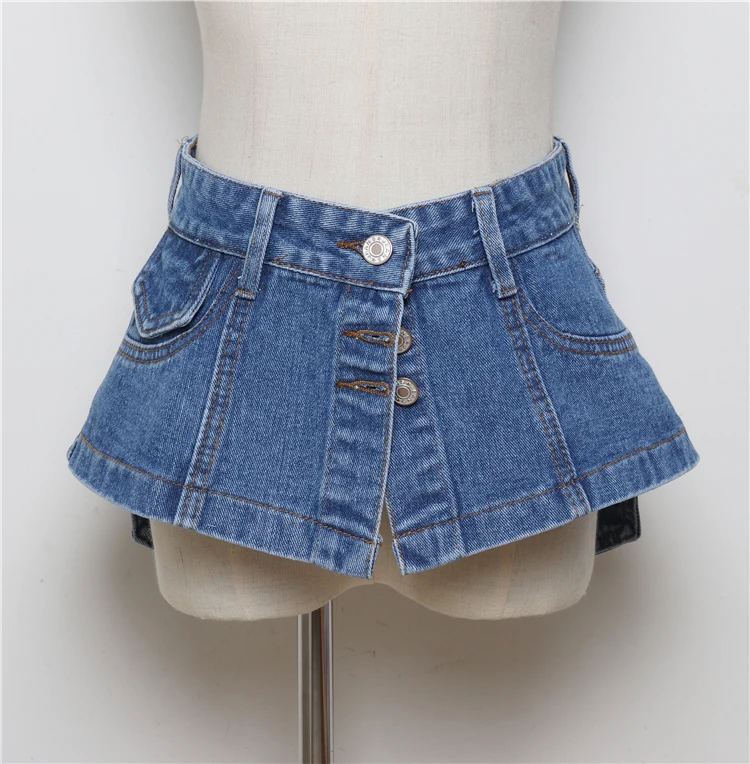 

Vintage denim Fabric Waist Band Short Floppy Spring Summer Wide Women Slim Corset Cummerbund Elegant Ladies Waist Belts Strap