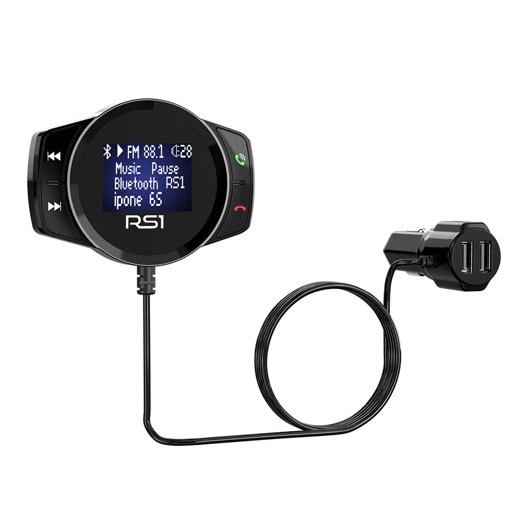 Car Auto Multifunction Wireless Mobile Mp3 Kit Handsfree Bluetooth FM Transmitter LCD MP3 Player USB Charger Vintage Radio H0128