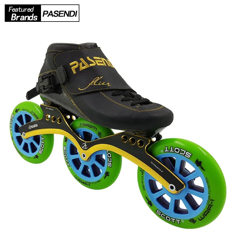 PASENDI Professional 125 мм колёса скорость катание обувь Роликовые коньки взрослых детские роликовые коньки с расположением колёс в линию сапоги и ботинки для девочек Patine 3x125 рамки для женщин мужчин - Цвет: same as picture