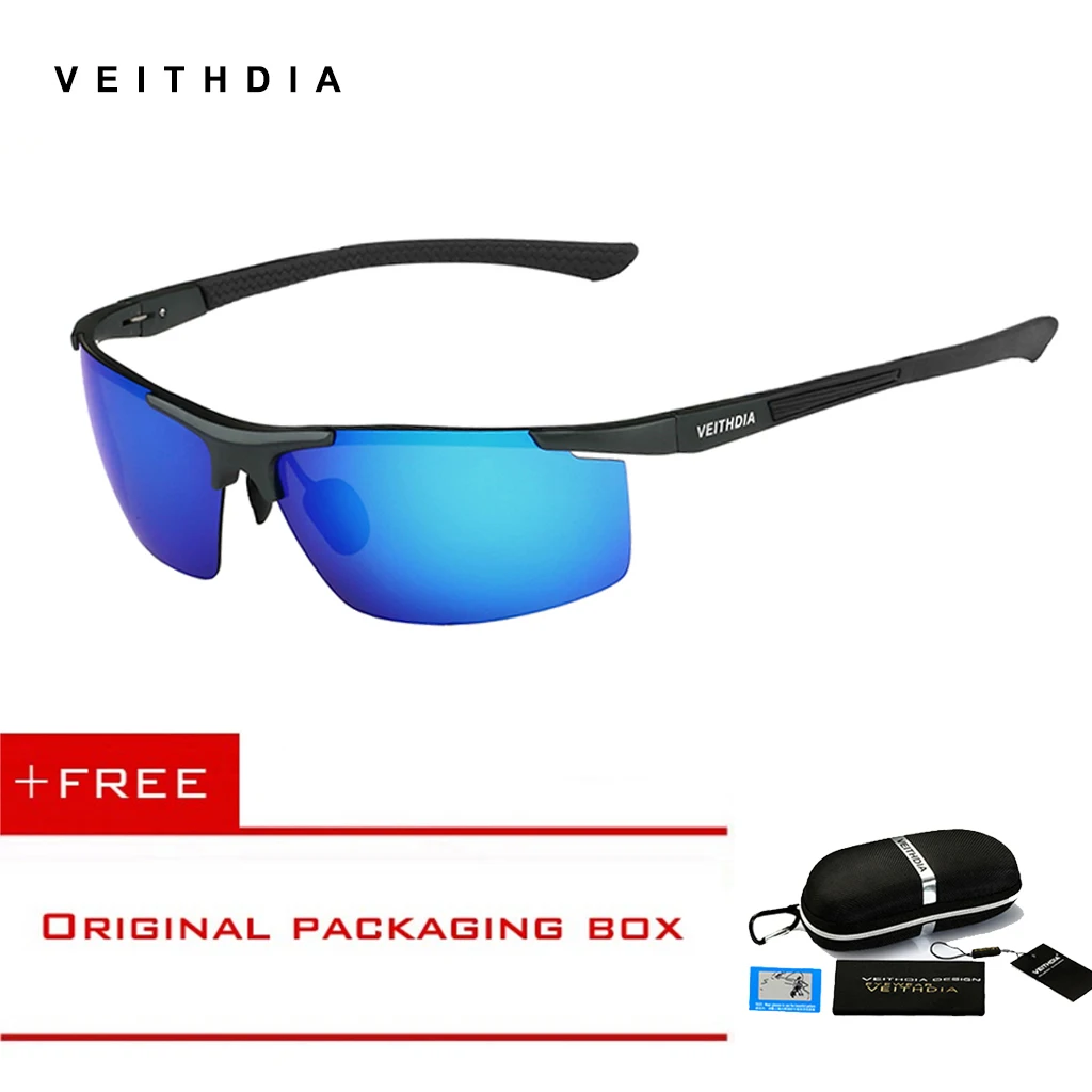 Солнцезащитные очки VEITHDIA из алюминиево-магниевого сплава, поляризационные мужские солнцезащитные очки без оправы с зеркальным покрытием, мужские очки, аксессуары 6588