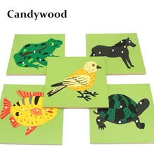 Candywood деревянный Монтессори для малышей и детей постарше; Игрушки для раннего развития детей Животные панель для растений 3D головоломка руки, доска для детей