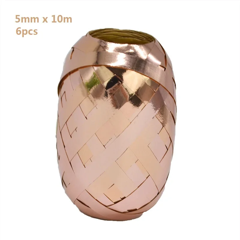 Шар цвета розового золота лента-лазер для вечерние украшения свадьбы День рождения вечерние аксессуары для воздушного шара фольга атласная упаковка кран - Цвет: B07-6PCS rose gold