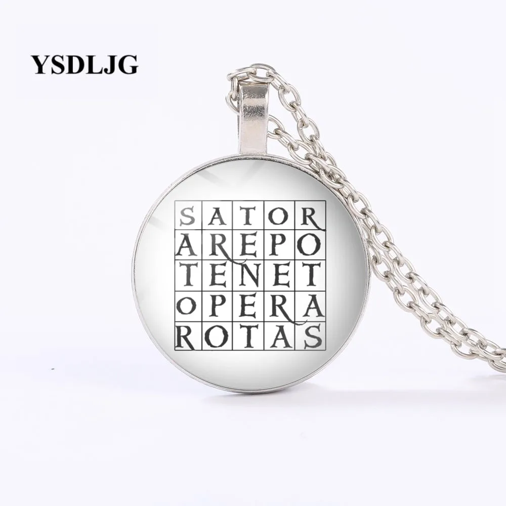 

YSDLJG Esoteric Necklace - Sator Rotas Magic Square Symbol -Occult Magical Palindrome Stainless Steel Jewelry Gift