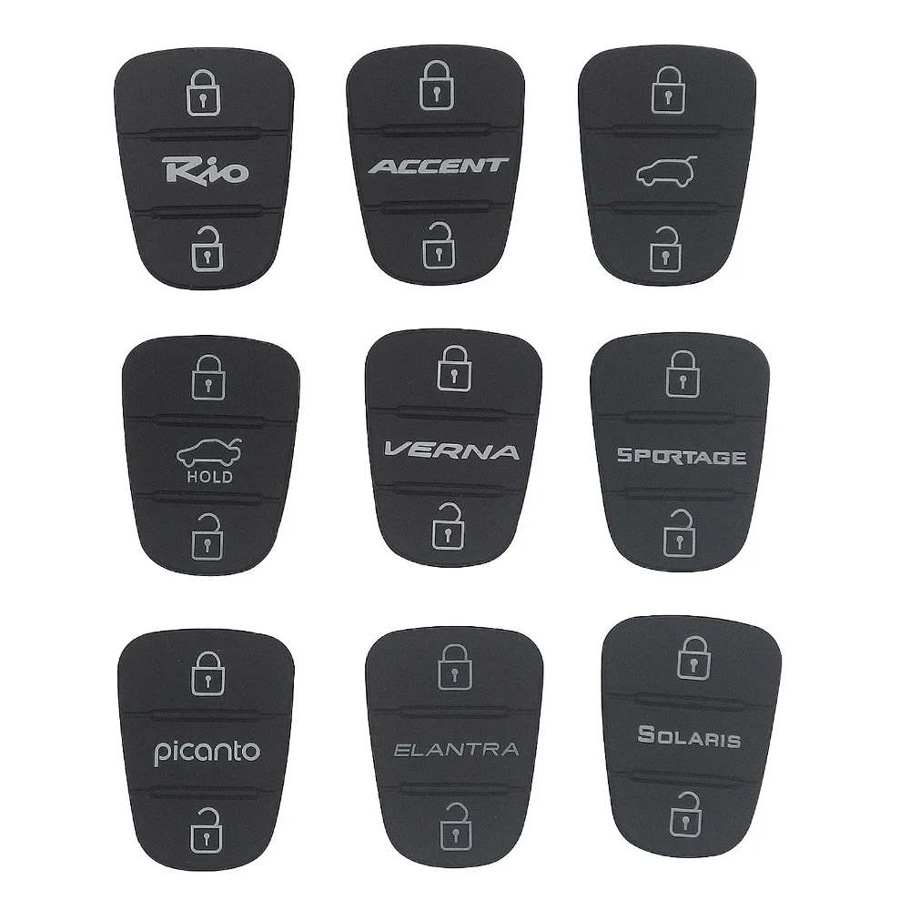 

jingyuqin New Replacement Rubber Pad 3 Buttons Flip Car Remote Key Shell For Hyundai I30 IX35 Kia K2 K5 Key Cover Case
