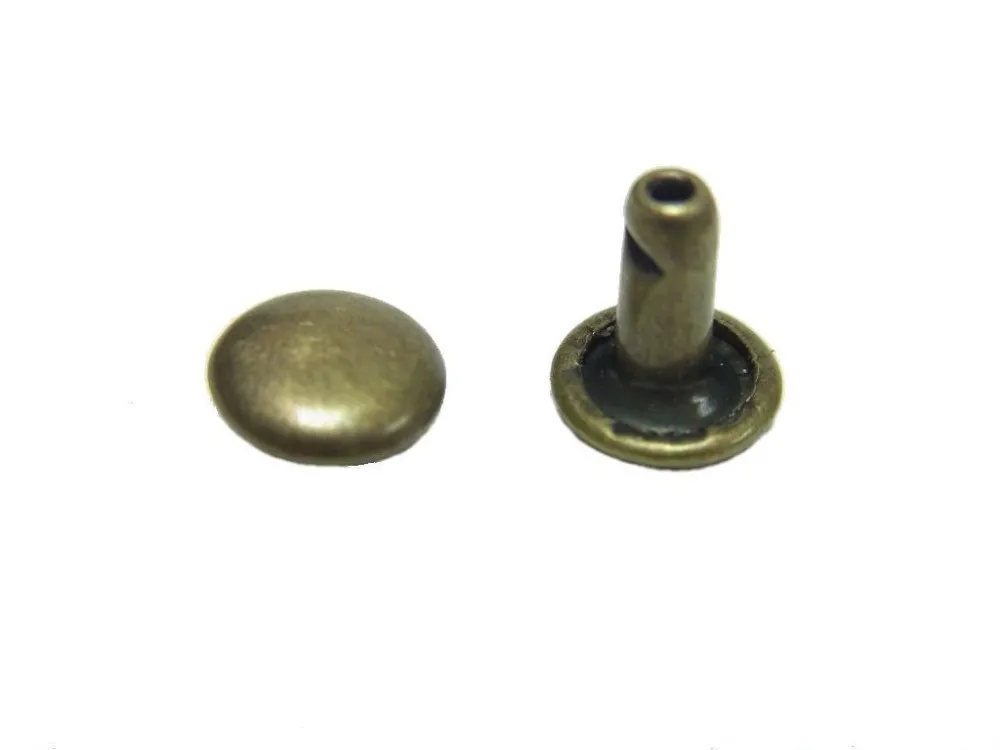 7mm Double Cap Rivets Antique Brass Color 1000 sets/lotin Bag Parts